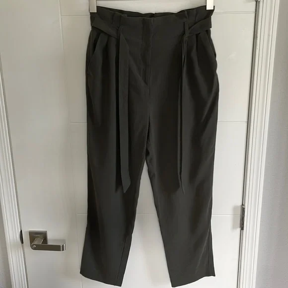 H&M Pants Jumpsuits Hm High Waisted Paper Bag Dark Army